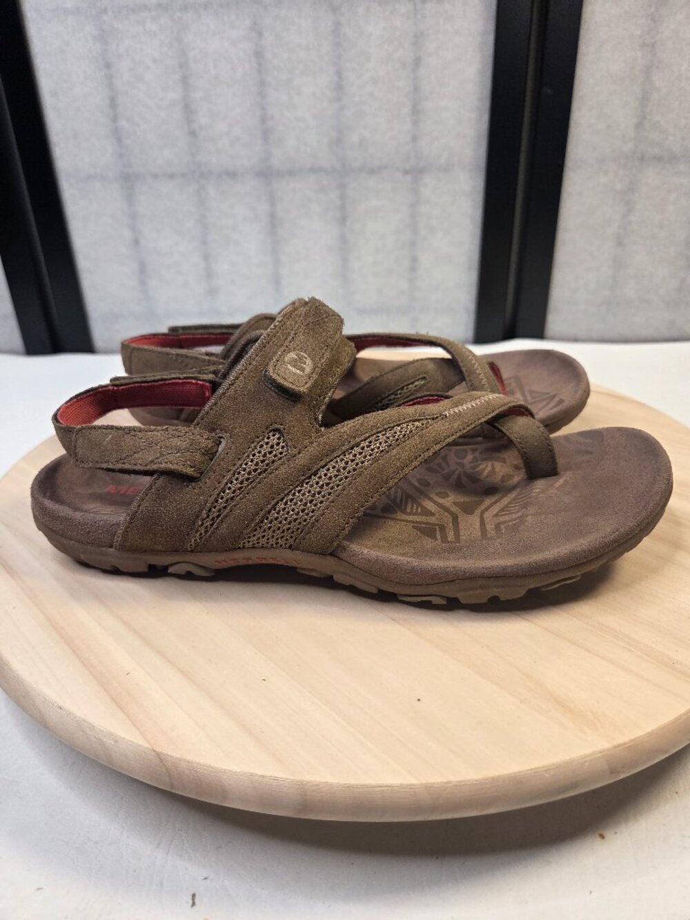 Merrell Kangaroo Sporty Suede Tan Sandals Women US 8